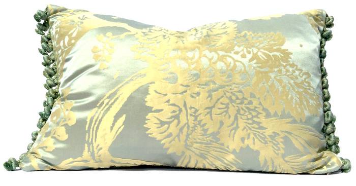100% Cotton Sateen 30in x 24in Flange Sham Ottoman Turkish Damask Persian Victorian Celadon Print Roostery Pillow Sham 